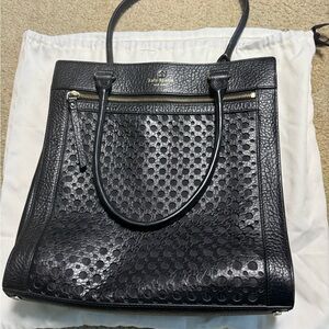 Kate Spade Black Perforated Leather Tote